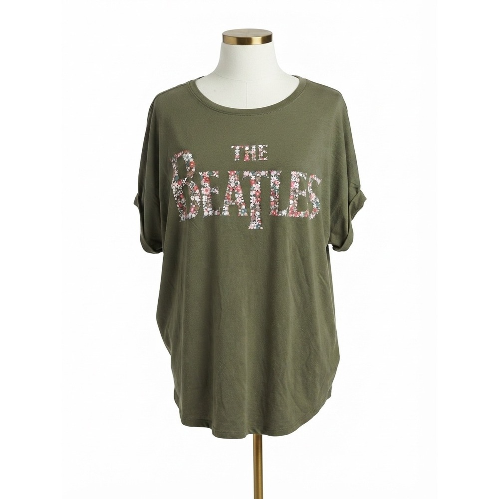 The Beatles Plus Size Olive Green Graphic Tee Shirt Size 1X
